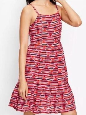 LOFT Ikat Smocked Back Knee length Western Sundress